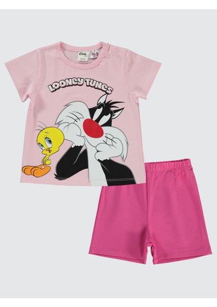 Kız Bebek Takım 6-18 Ay Uçuk Pembe- Koyu Pembe
