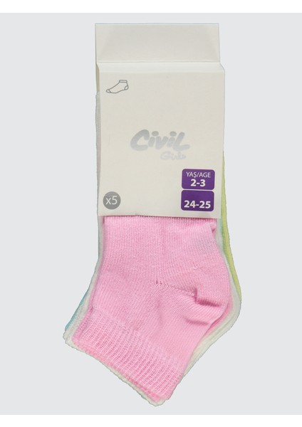 Kız Çocuk 5'li Patik Çorap 2-12 Yaş Standart modelleri