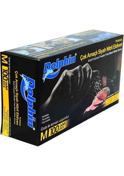 Pudrasız Siyah Nitril Eldiven Orta Boy (M) 100 Lü Paket indirimleri
