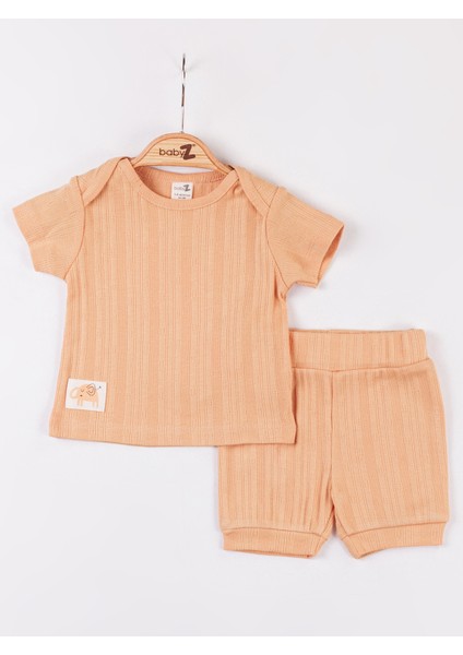 Baby Zz Erkek Bebek Şortlu Takım 6-12 Ay Kiremit