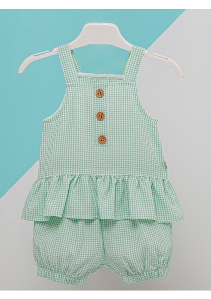 Baby Zz Kız Bebek Şortlu Takım 6-12 Ay Yeşil