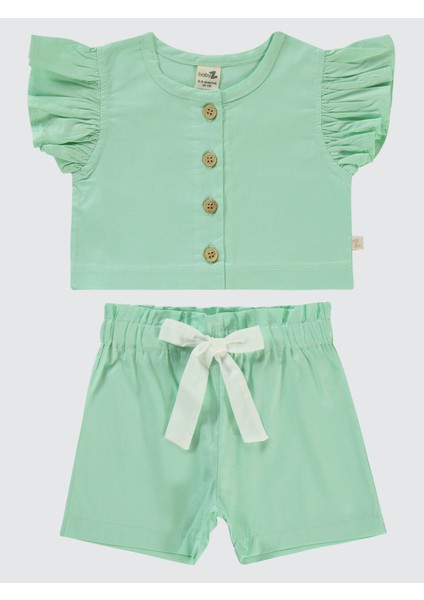 Baby Zz Kız Bebek Şortlu Takım 6-12 Ay Yeşil