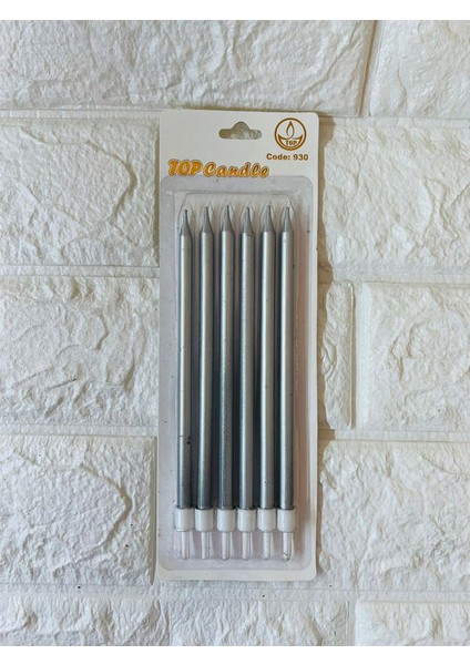 - 6 Adet Pasta Mumu Gümüş 17 cm Bstmy
