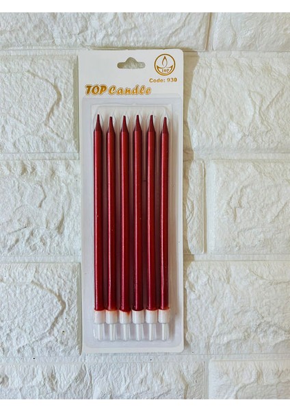 - 6 Adet Pasta Mumu Kımızı17 cm Bstmy