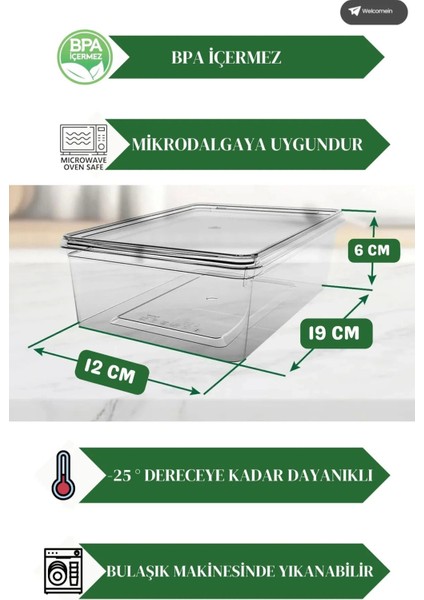 10 Adet 2 Lt. 10 Adet 1 Lt Kendinden Kapaklı Derin Dondurucuya Uygun Buzluk Saklama Kabı Düzenleyici