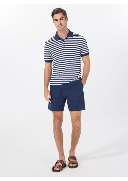 Polo Yaka Basic Çizgili Lacivert Erkek Kazak F5SM-KZK 2939