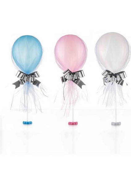 - Tül Kaplamalı Balon ve Papatyalı Standı Mavi Bstmy
