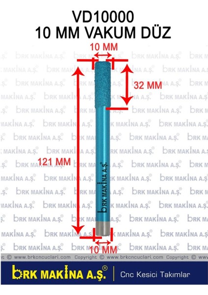 Mermer-Granit-Seramik-Quartz-Porselen-Limra Vakum Düz Freze 10 mm