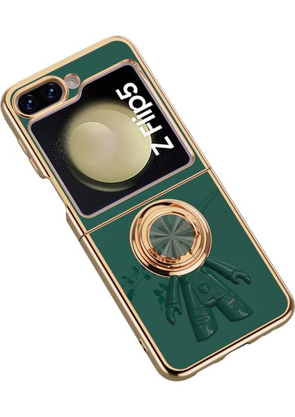 Samsung Galaxy Z Flip5 5g Tpu Telefon Kılıfı Astronot Halkalı Kickstand (Yurt Dışından)