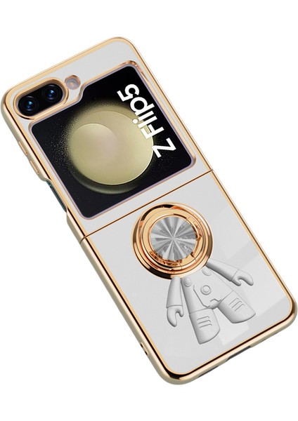 Samsung Galaxy Z Flip5 5g Tpu Telefon Kılıfı Astronot Halkalı Kickstand (Yurt Dışından)