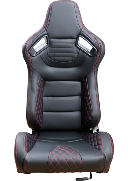 Recaro Model Deri Oto Yarış Koltuğu Siyah Spor Koltuk Takımı 2'li Set JBR1053
