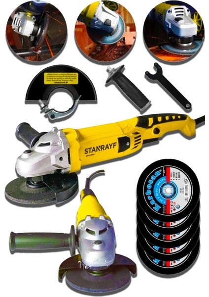 Alman 6800 W Çelik Şanzıman Bakır Sargı Demir Metal Kesme Taşlama Makinesi Sprel