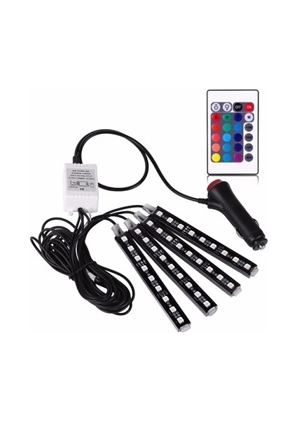 9 Ledli Rgb Multicolor Flaş Işık Ayarlı Atmosfer Ayak Altı LED