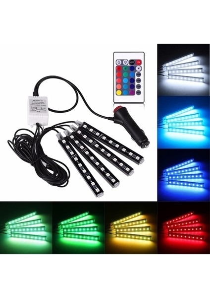 9 Ledli Rgb Multicolor Flaş Işık Ayarlı Atmosfer Ayak Altı LED