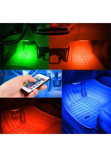 9 Ledli Rgb Multicolor Flaş Işık Ayarlı Atmosfer Ayak Altı LED