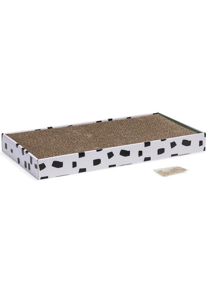 Kedi Karton Tırmalama Kutusu ve Kediotu, 47X24X4,5CM Bstmy
