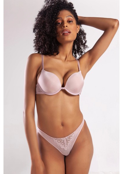 Golshan Garland Heavy Push Up Bra, Açık Pembe Konforlu ve Şık Sütyen