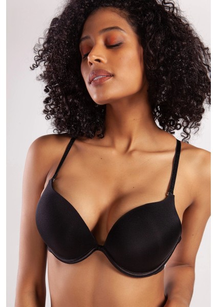 Golshan Garland Heavy Push Up Bra, Siyah Konforlu ve Şık Sütyen