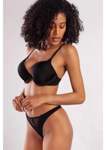 Golshan Garland Heavy Push Up Bra, Siyah Konforlu ve Şık Sütyen
