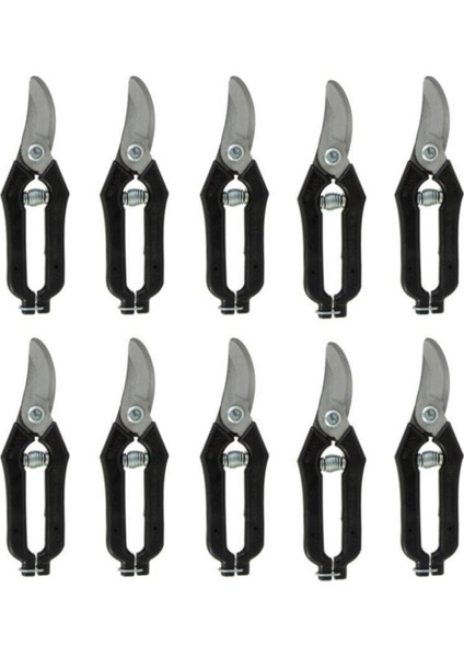 Göcen 10 Adet Narenciye Üzüm Bağ Budama Makası Eğri Uçlu 18 cm Siyah