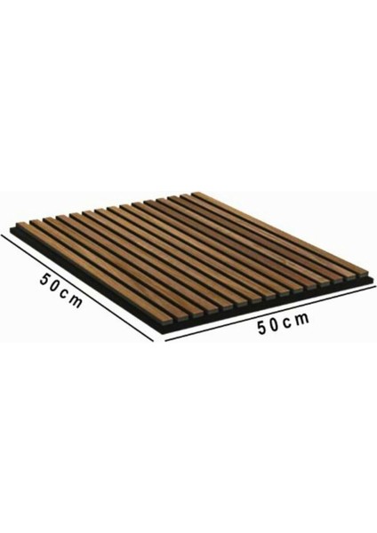 Mdf Ahşap Akustik Duvar ve Tavan Kaplama Paneli 50 x 50 cm Polisander