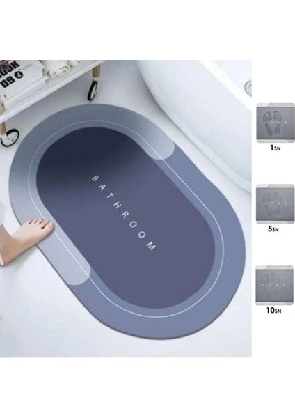 Sihirli Süper Su Emici Kaymaz Tabanlı Oval Paspas 40*60 cm (4887) modelleri