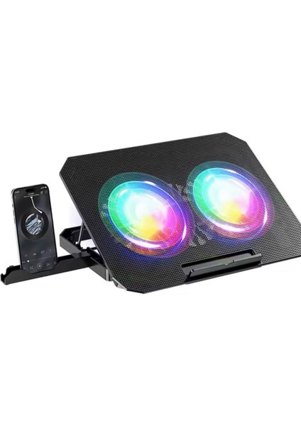 2 Fanlı Standlı Rgb Laptop Soğutucu