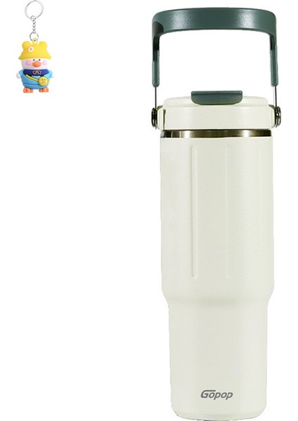 Mika Taşınabilir Buz Bastırıcı Araba Pipetli Fincan Araba Kahve Su Fincanı 304 Paslanmaz Çelik Büyük Kapasiteli Yalıtımlı Spor Şişesi (Yurt Dışından)