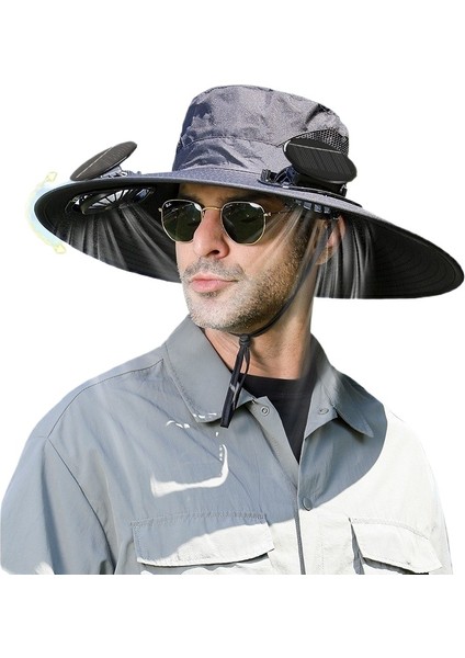 Anti-Uv Gölge Güneş Koruma Klima Fanı Balıkçı Güneş Şapkası (Yurt Dışından)