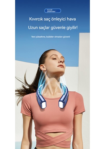 Açık Taşınabilir Sessiz Yapraksız Mini Asılı Boyun Fanı (Yurt Dışından)