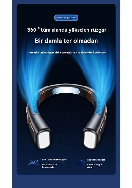 Açık Taşınabilir Sessiz Yapraksız Mini Asılı Boyun Fanı (Yurt Dışından)