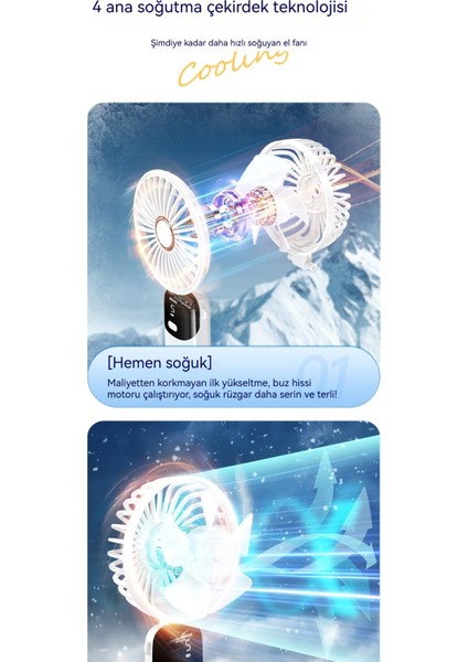 Taşınabilir Katlanır Dijital Ekran USB El Fanı (Yurt Dışından) fiyatları