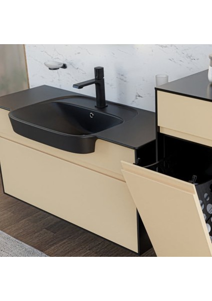 Alfa Lavabo Bataryası Armatürü Mat Siyah AL1500S
