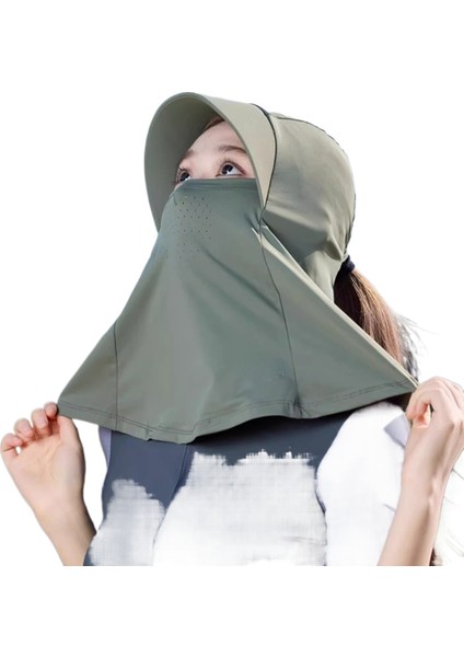 Tam Yüz Güneş Gölgesi Güneş Koruyucu Boyun Koruyucu Güneş Şapkası (Yurt Dışından)