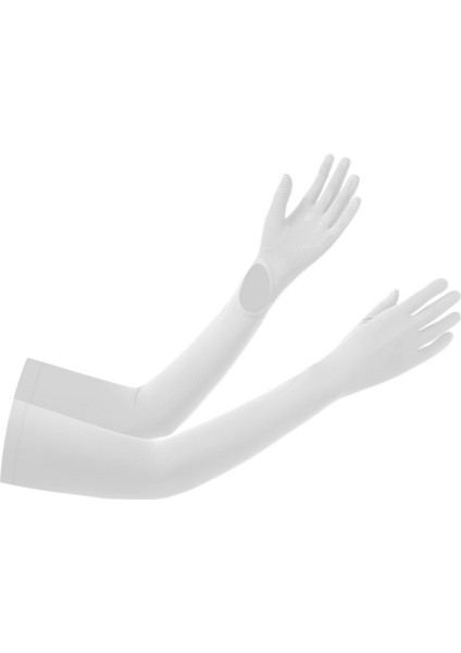 Güneş Koruyucu Eldivenleri Entegre Avuç Içi Kaymaz Uv Önleyici Buz Ipek Kolları (Yurt Dışından)