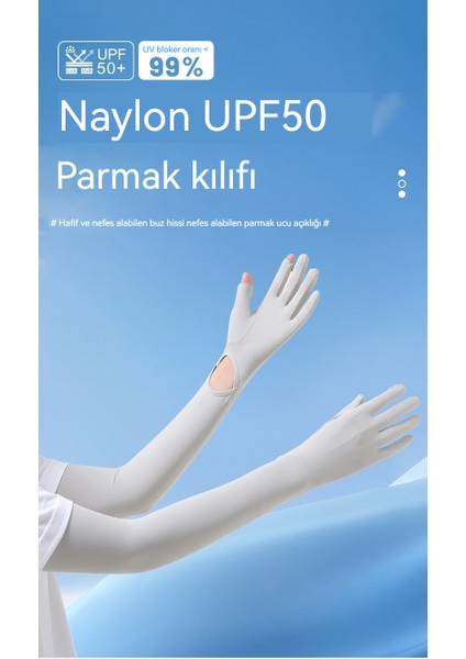 Güneş Koruyucu Eldivenleri Entegre Avuç Içi Kaymaz Uv Önleyici Buz Ipek Kolları (Yurt Dışından) fiyatları