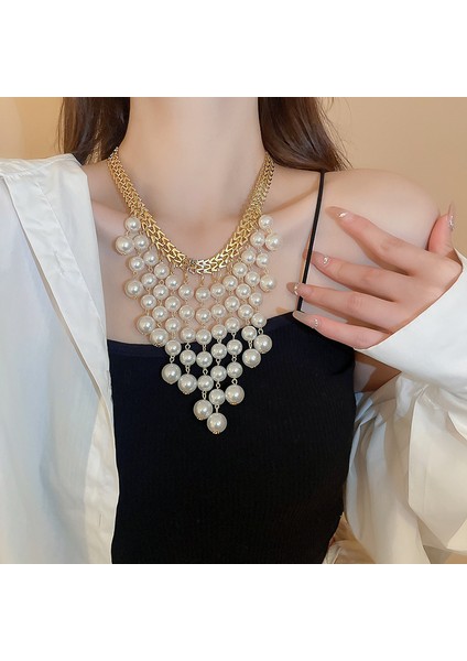 Harf Inci Püskül Abartılı Tasarım Duygusu Köprücük Zinciri Moda Mizaç Kolye (Yurt Dışından) fiyatları