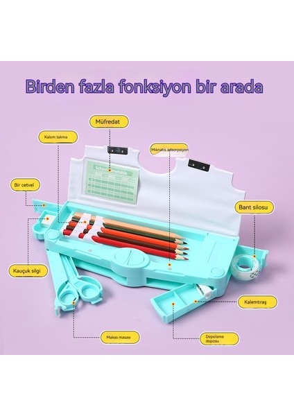 Öğrenci Çok Fonksiyonlu Yüksek Görünümlü Karikatür Büyük Kapasiteli Mekanizma Kalem Kutusu (Yurt Dışından) fiyatları