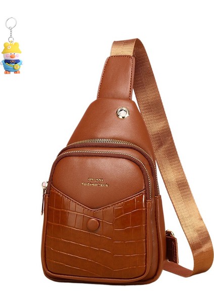 Göğüs Çantası Bayan Moda Omuz Crossbody Çantası Büyük Kapasiteli Su Geçirmez Veri Deliği ile Sırt Çantası Gündelik (Yurt Dışından)