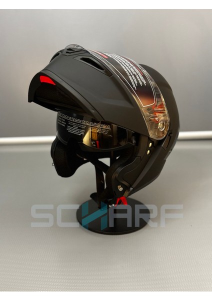 WS-202 Güneş Vizörlü Çene Açılır Kask Matt Black (Şeffaf Vizörlü) indirimleri