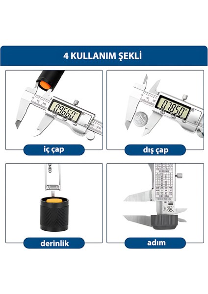 150MM Paslanmaz Çelik Dijital Kumpas fırsatları