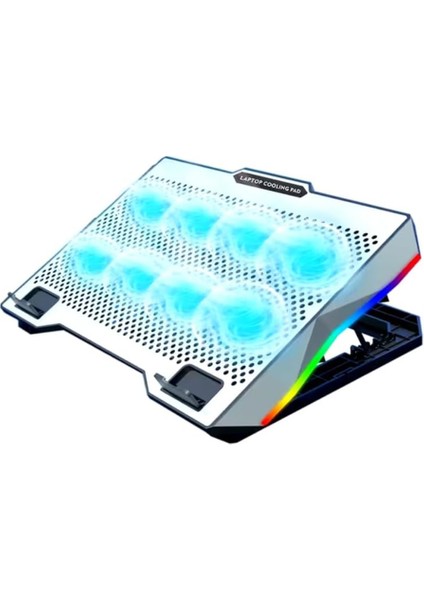 Rgb 8 Fanlı Metalik Laptop Soğutucu