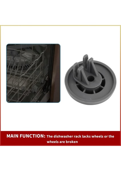 8 Paket DD66-00023A Bulaşık Makinesi Raf Silindiri Samsung Bulaşık Makinesi Alt Bulaşık Makinesi Tekerlekleri Için Yedek 2002711'I Değiştirir (Yurt Dışından)