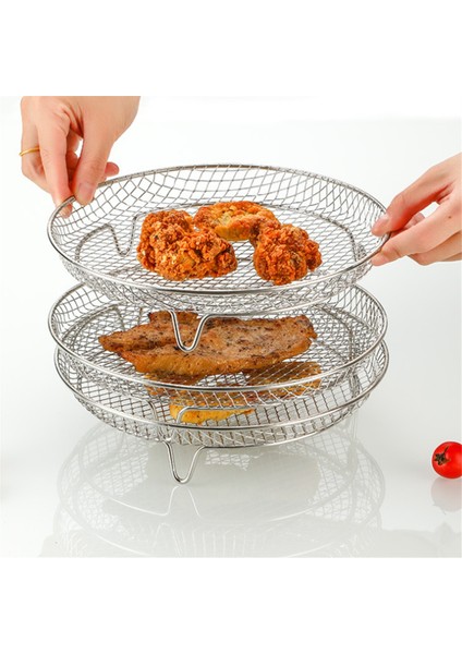 Fritöz Rafı Fritöz Kurutma Rafı Çok Işlevli Istiflenebilir Izgara Izgara Rafı 8 Inç Derin Fritözler Için Örgü Tasarımı Mutfak (Yurt Dışından)