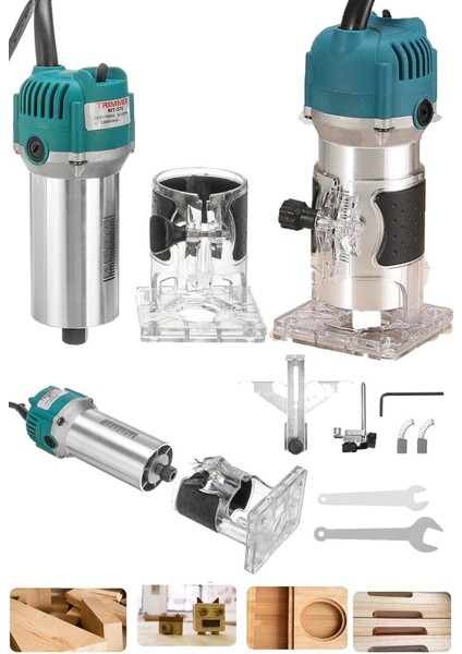 Japan Pro Seri 4500 Watt 6 Kademe Devir Ayarli Formika Traşlama Freze Makinası Pens 6 mm