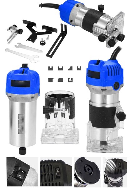 Japan Pro Seri 4500 Watt 6 Kademe Devir Ayarli Formika Traşlama Freze Makinası Pens 6 mm modelleri