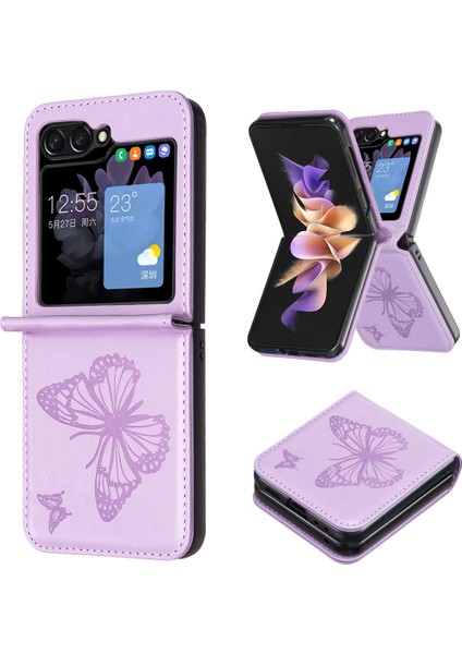Samsung Galaxy Z Flip5 5g Pu Deri + Pc Telefon Kılıfı Darbeye Dayanıklı Kapak (Yurt Dışından)