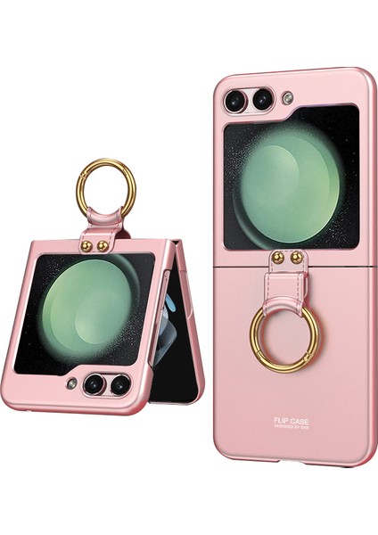 Samsung Galaxy Z Flip5 5g Temperli Cam Arka Ince Sert Pc Telefon Kılıfı Halka Askılı (Yurt Dışından)