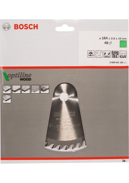 Optiline Wood 184*16 mm 48 Diş Daire Testere Bıçağı