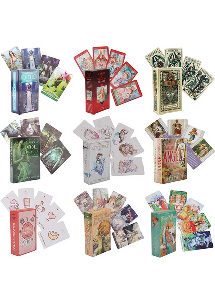 TLP01 Stili Masa Oyunu Destesi Klasik Tarot Kartları Falcılık Oracle Kartı Aile Partisi Kişisel Oyun Solitaire Ingilizce Versiyonu (Yurt Dışından)
